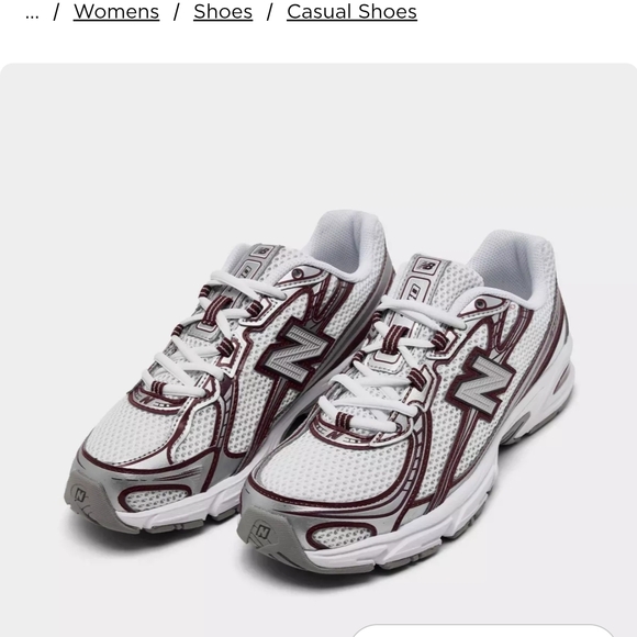 New Balance White and Maroon Sneakers - Picture 10 of 12